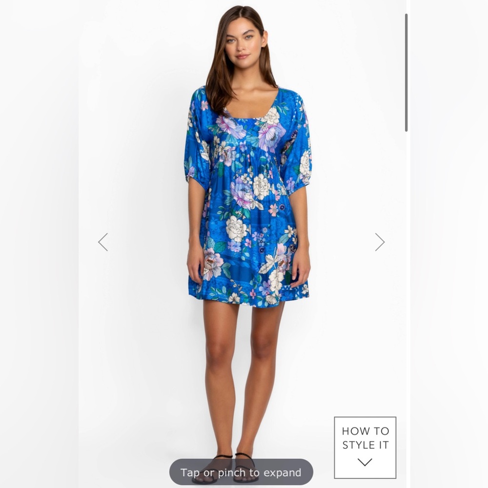 NWOT JOHNNY WAS Blue Dove A-Line Coverup